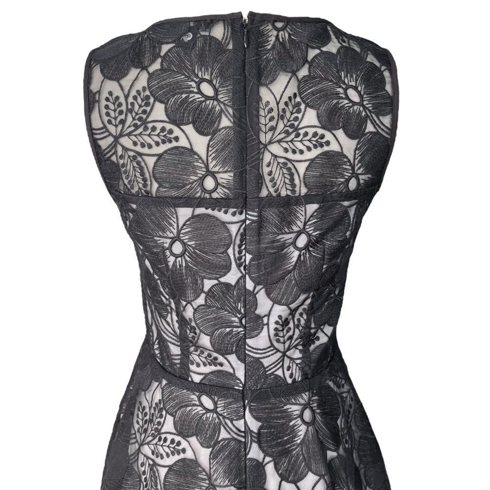 ANN TAYLOR NWOT Midnight floral midi dress in Black & Cream Size 0 - Picture 6 of 7